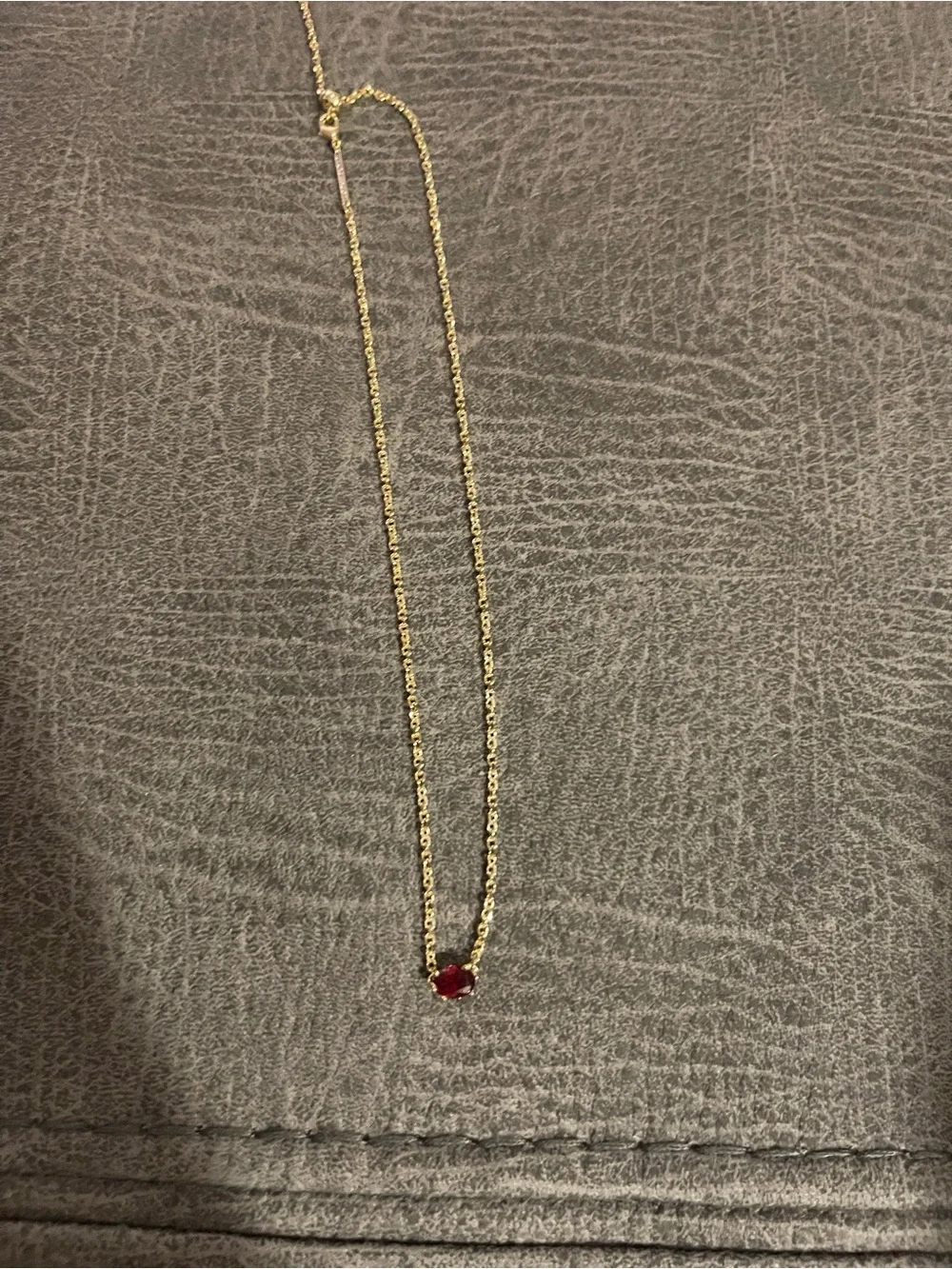 Gorjana Gold Necklace with Ruby Red Jewel